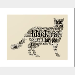 black cat word cloud Posters and Art